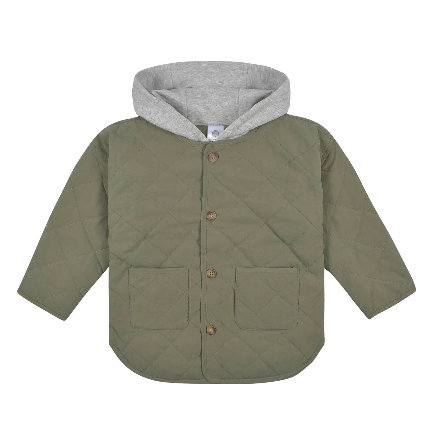 Green Quilted Hooded Jacket Set