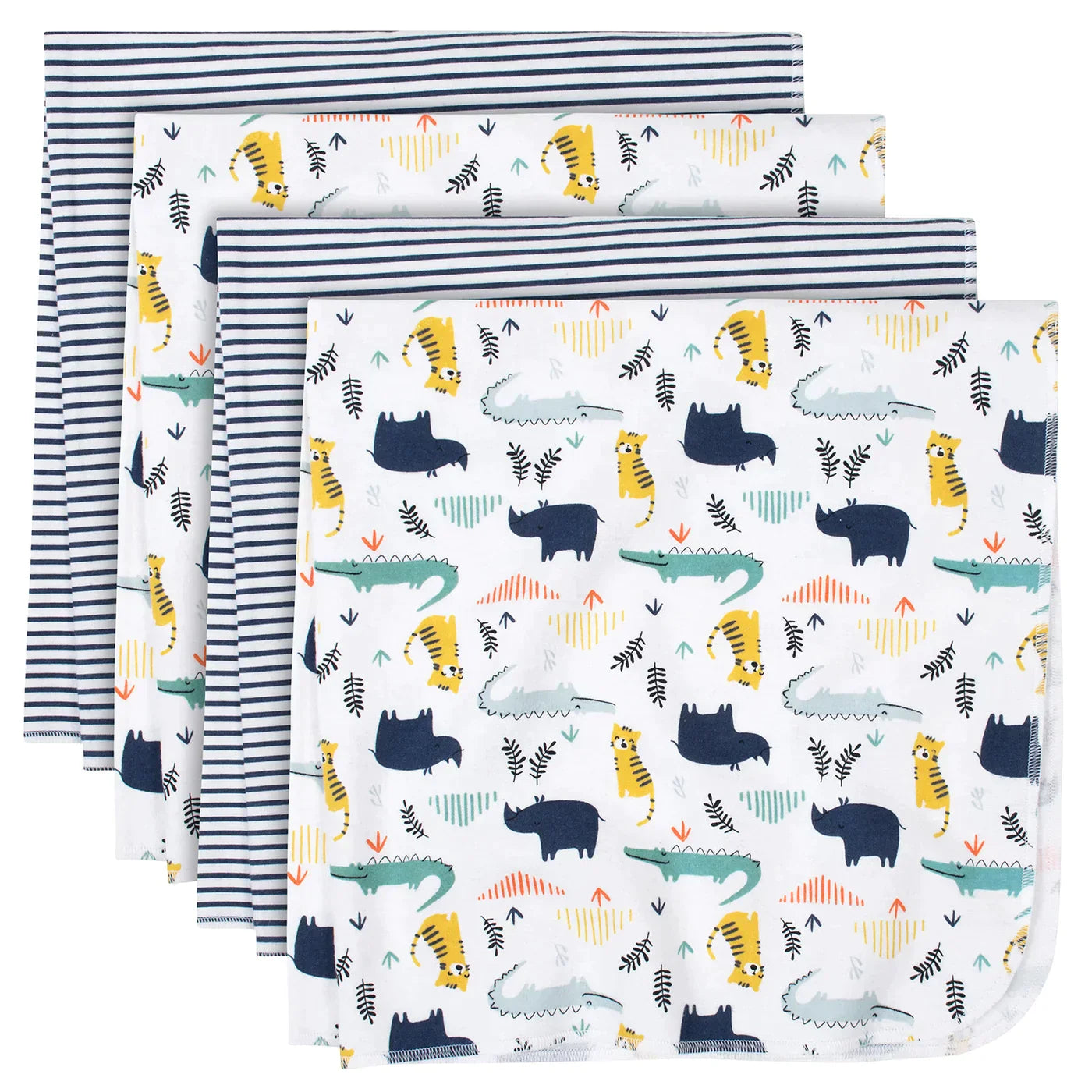 Just Born 4-Pack Baby Boys Plush Blanket