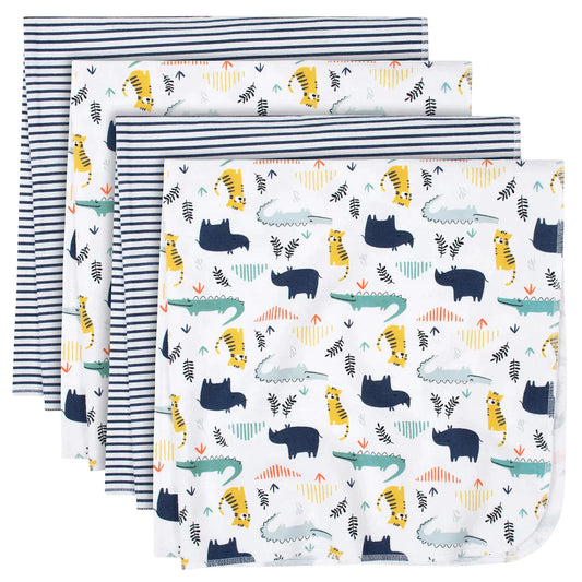 Just Born 4-Pack Baby Boys Plush Blanket