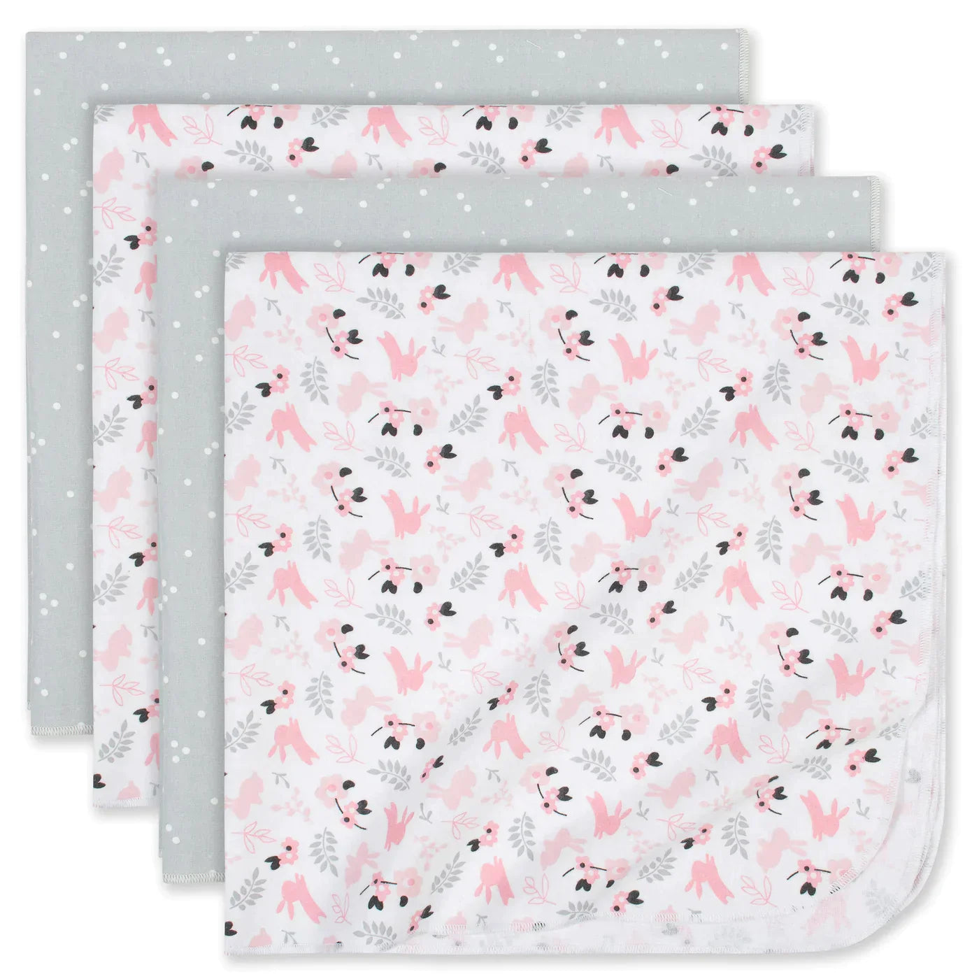 Just Born Flannel Receiving Blankets 4pk