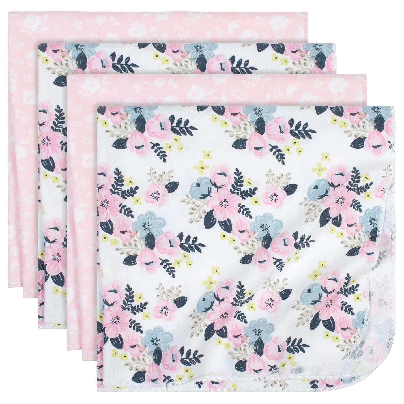 Just Born Flannel Receiving Blankets 4pk