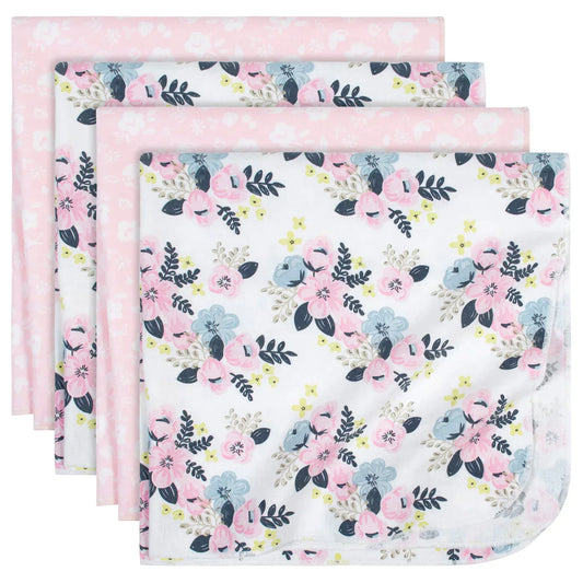 Just Born Flannel Receiving Blankets 4pk