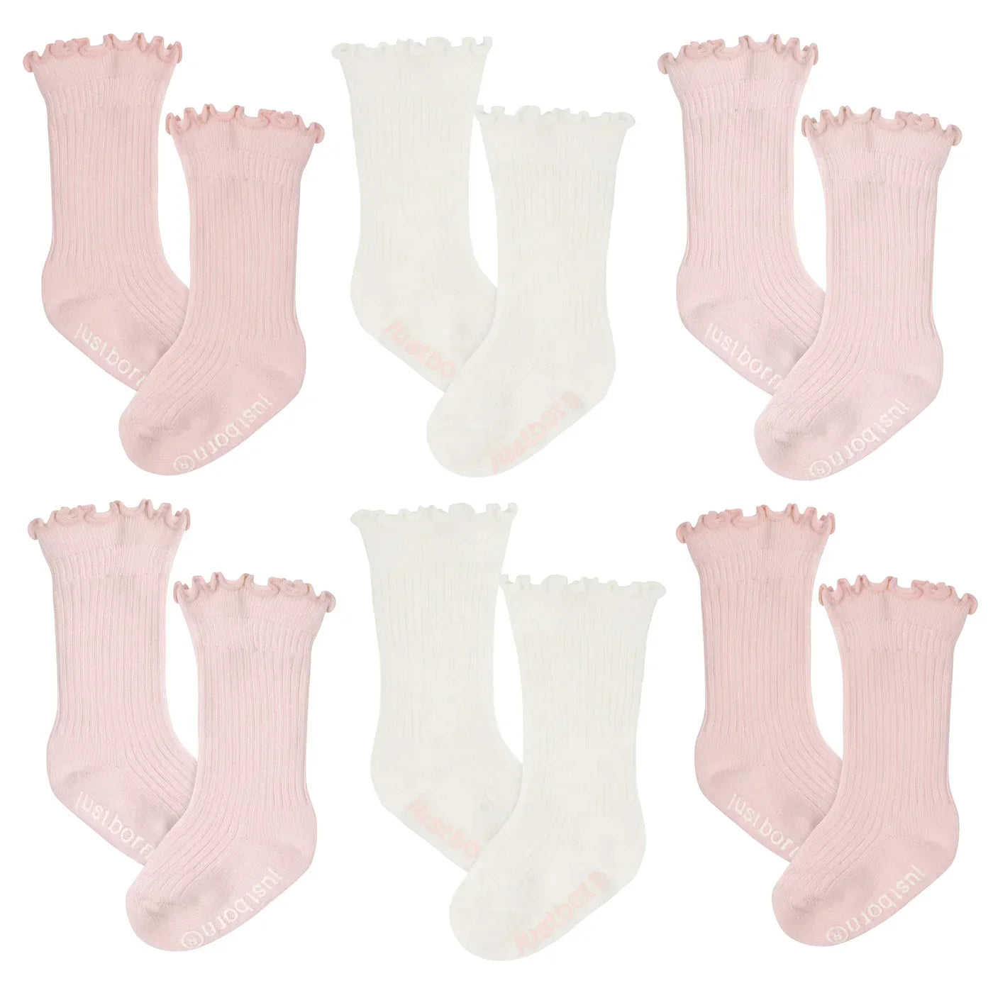Just Born 6 pk Baby Girls Socks 6 pk