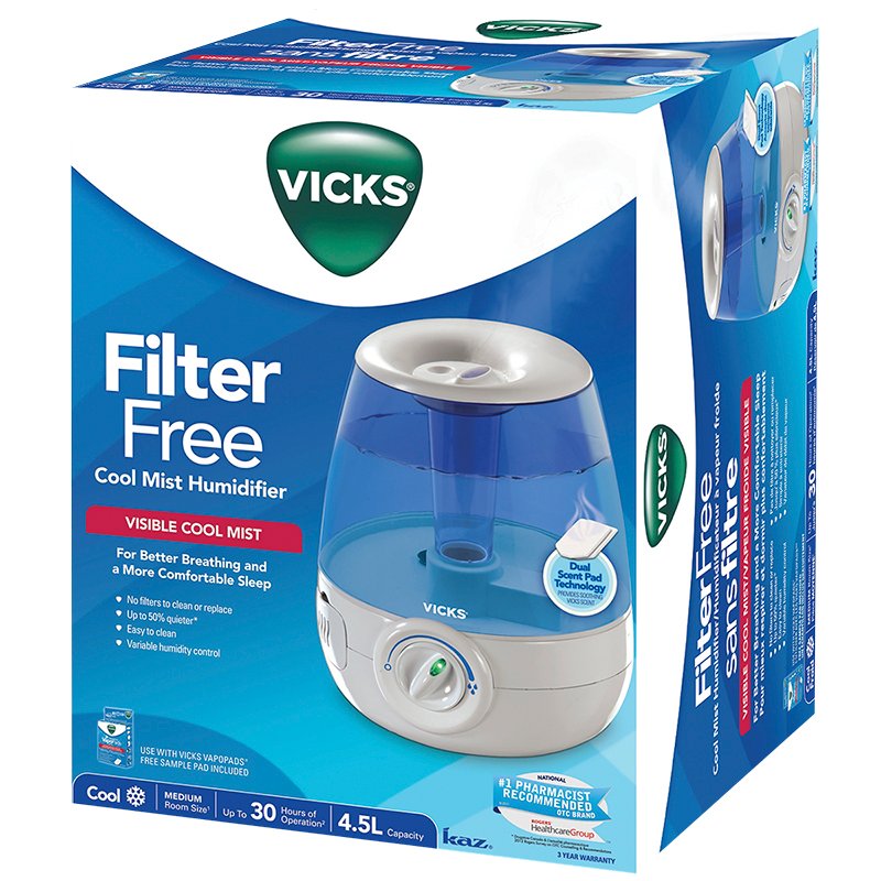 Vicks Filter-Free Ultrasonic Cool Mist Humidifier