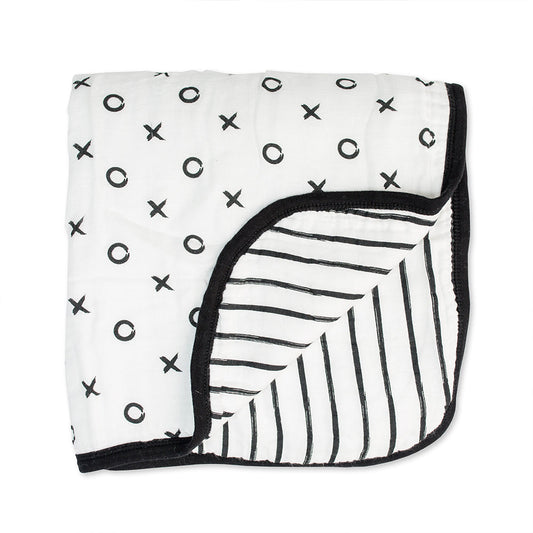 Lulujo Modern XO/Messy Stripes Deluxe Muslin Quilt