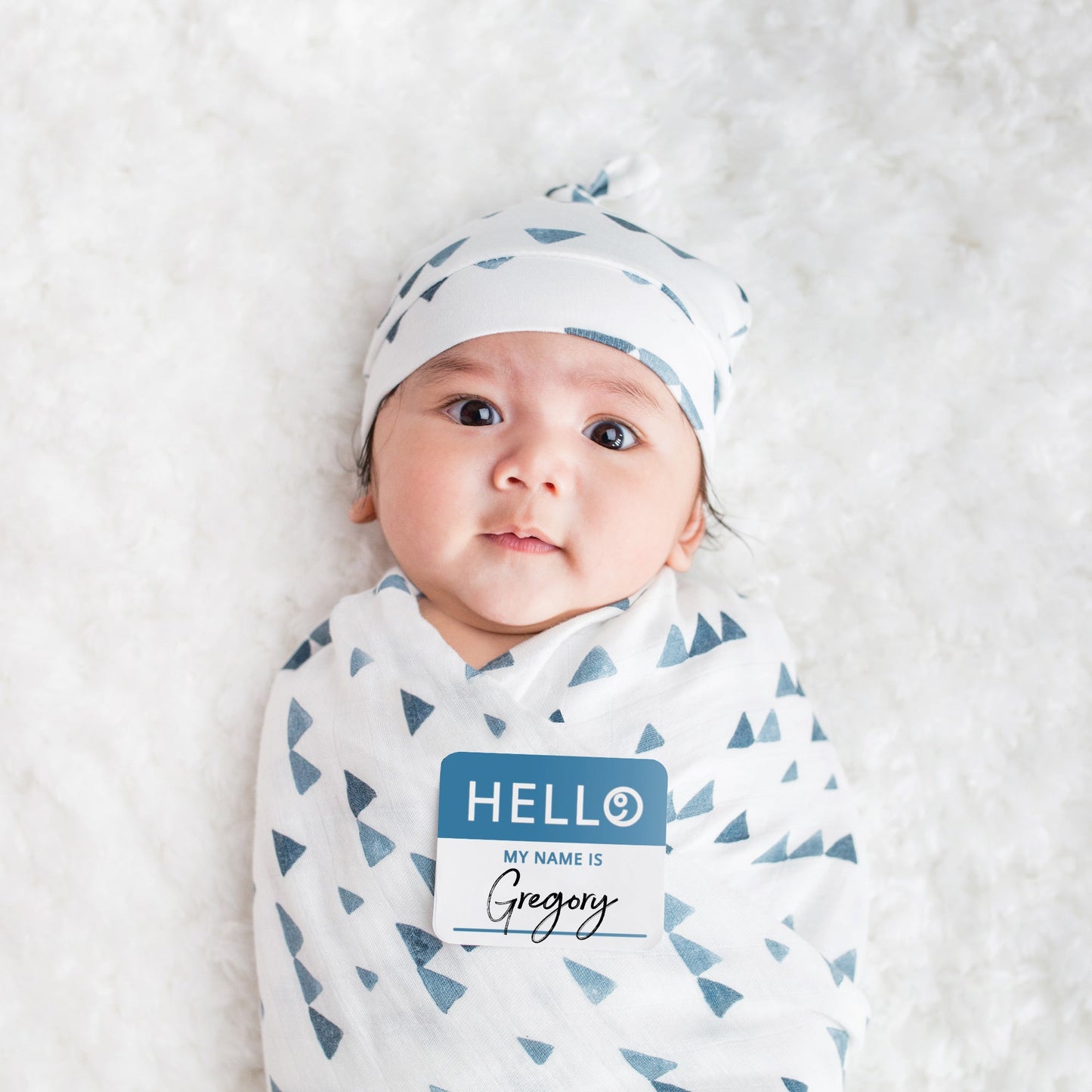 Lulujo Hello World Blanket & Knotted Hat