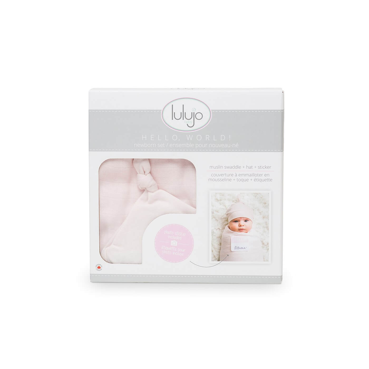 Lulujo Hello World Blanket & Knotted Hat