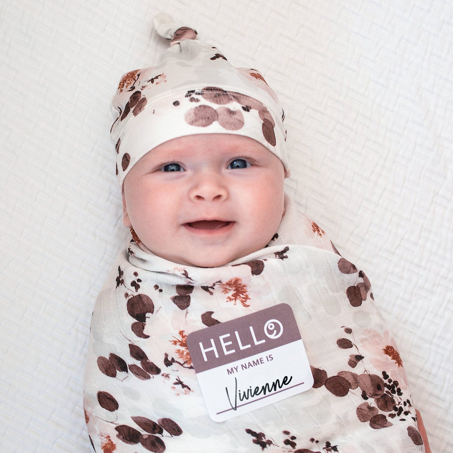 Lulujo Hello World Blanket & Knotted Hat