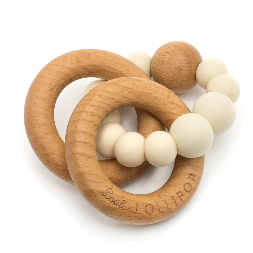 Bubble Silicone and Wood Teether