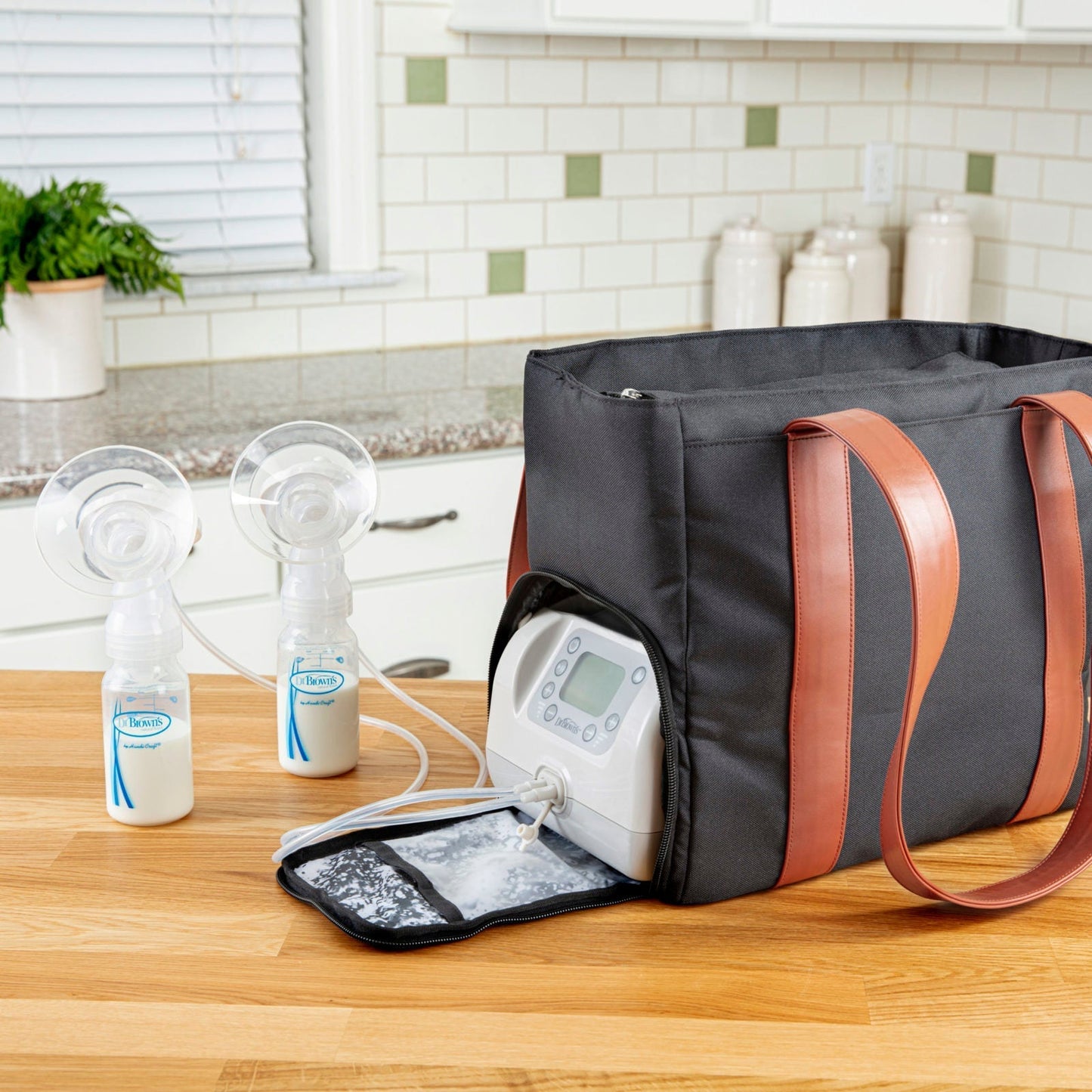 Breast Pump Carryall Tote Bag Leather