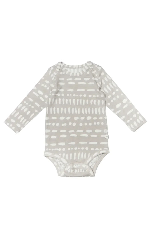 Long Sleeve Bodysuit Grey Mudcloth