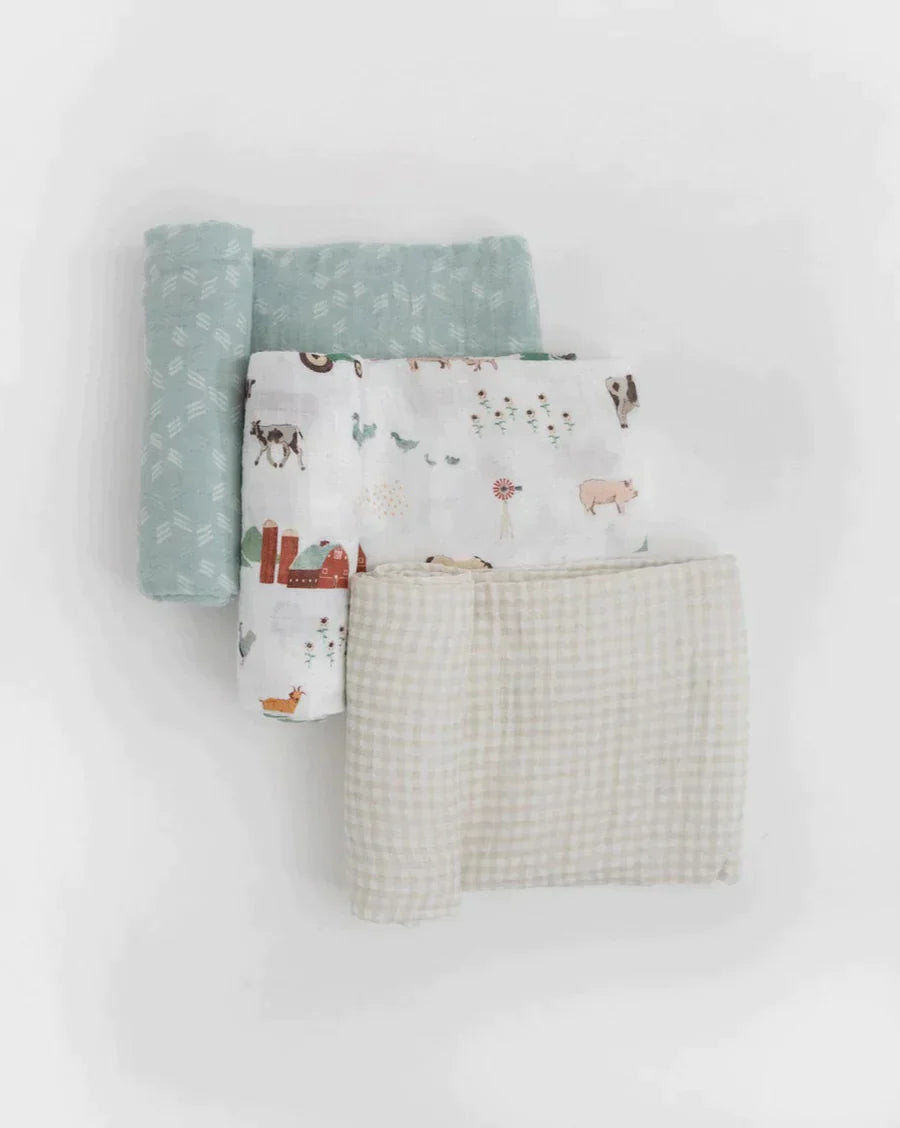 Cotton Muslin Swaddle Blanket Set