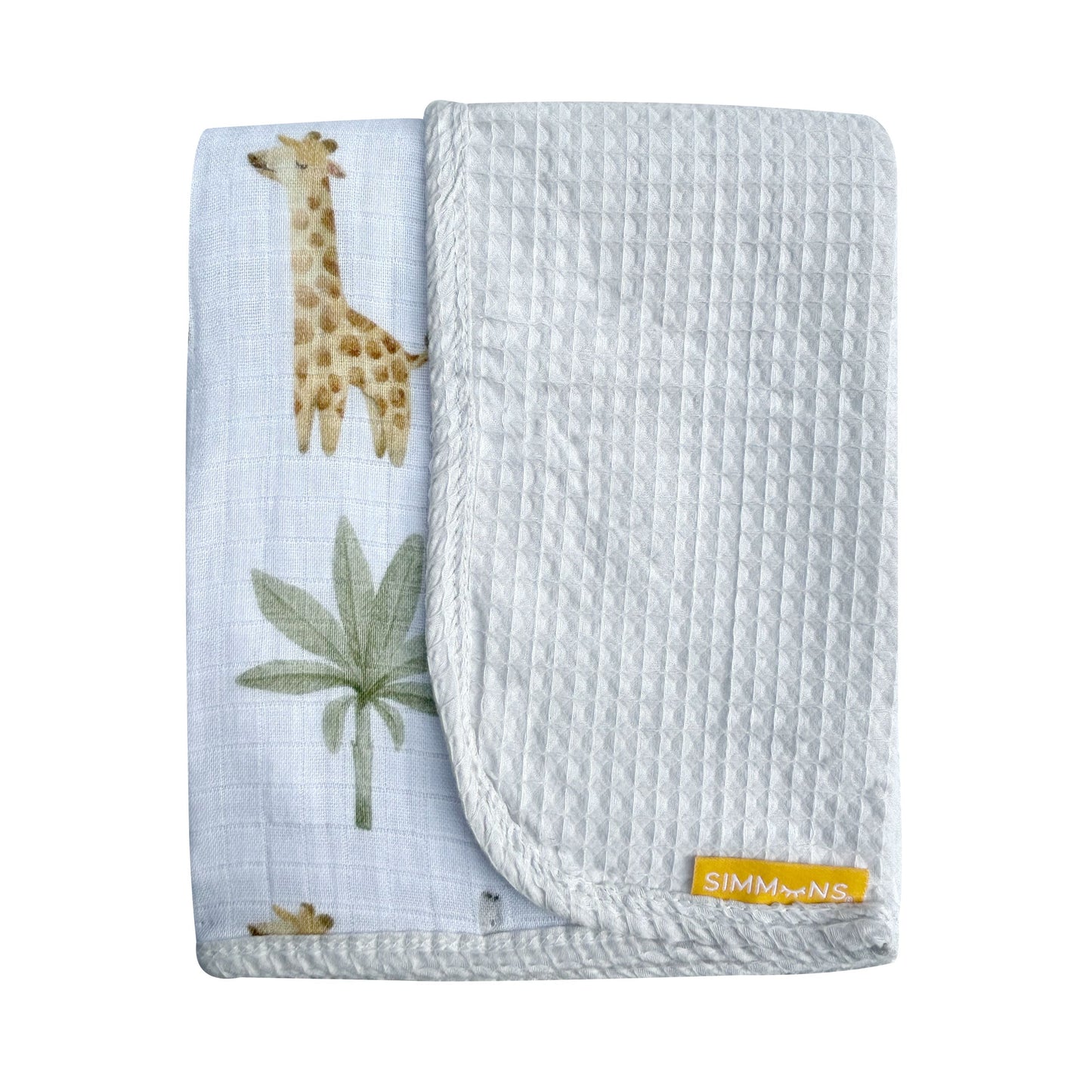Simmons Reversible waffle muslin blanket