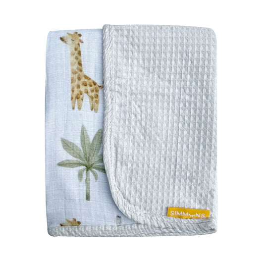 Simmons Reversible waffle muslin blanket