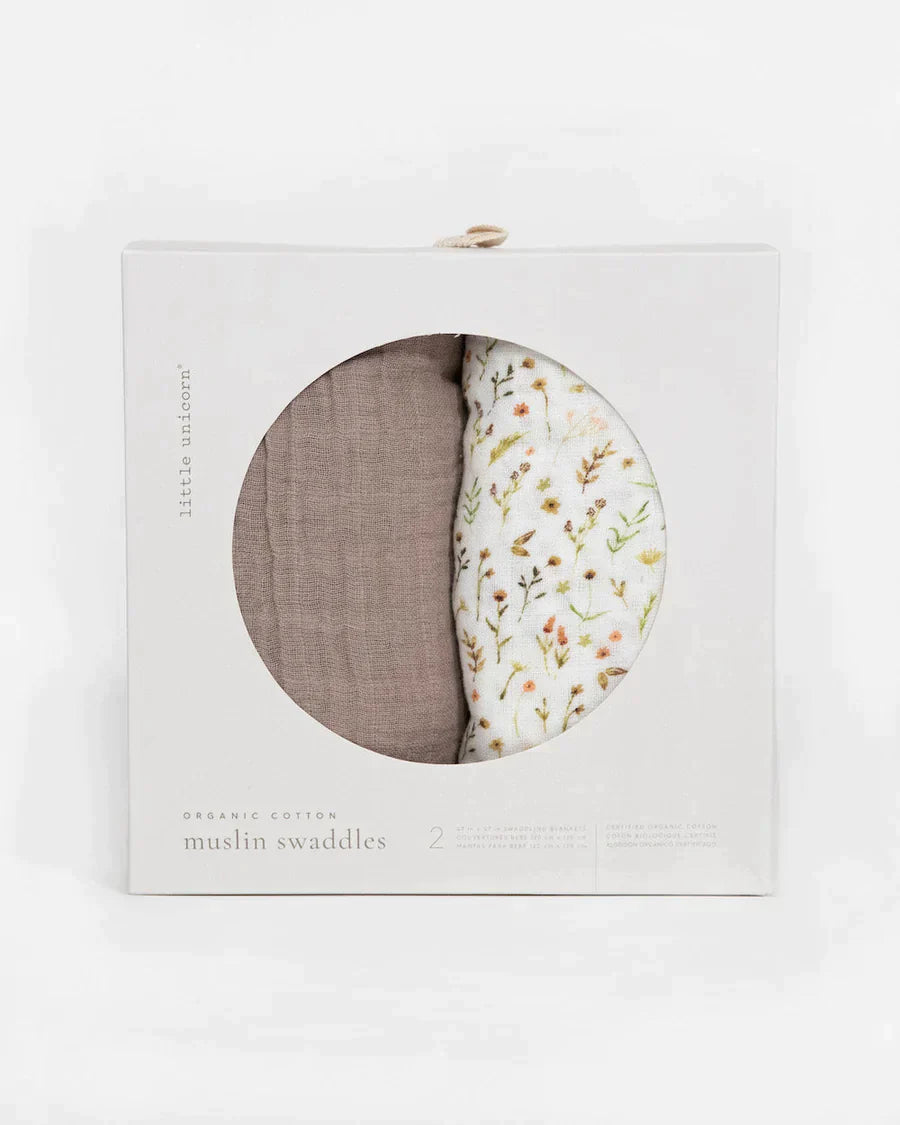 Organic Cotton Muslin Swaddle Blanket Set