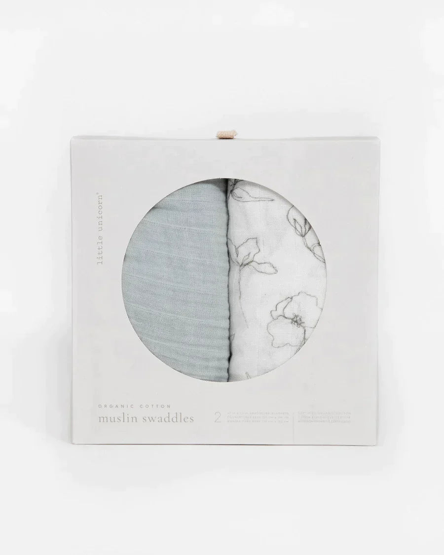 Organic Cotton Muslin Swaddle Blanket Set
