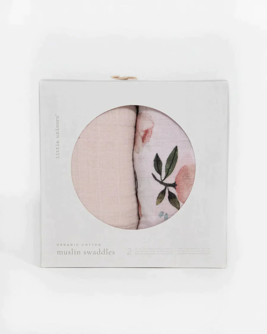 Organic Cotton Muslin Swaddle Blanket Set