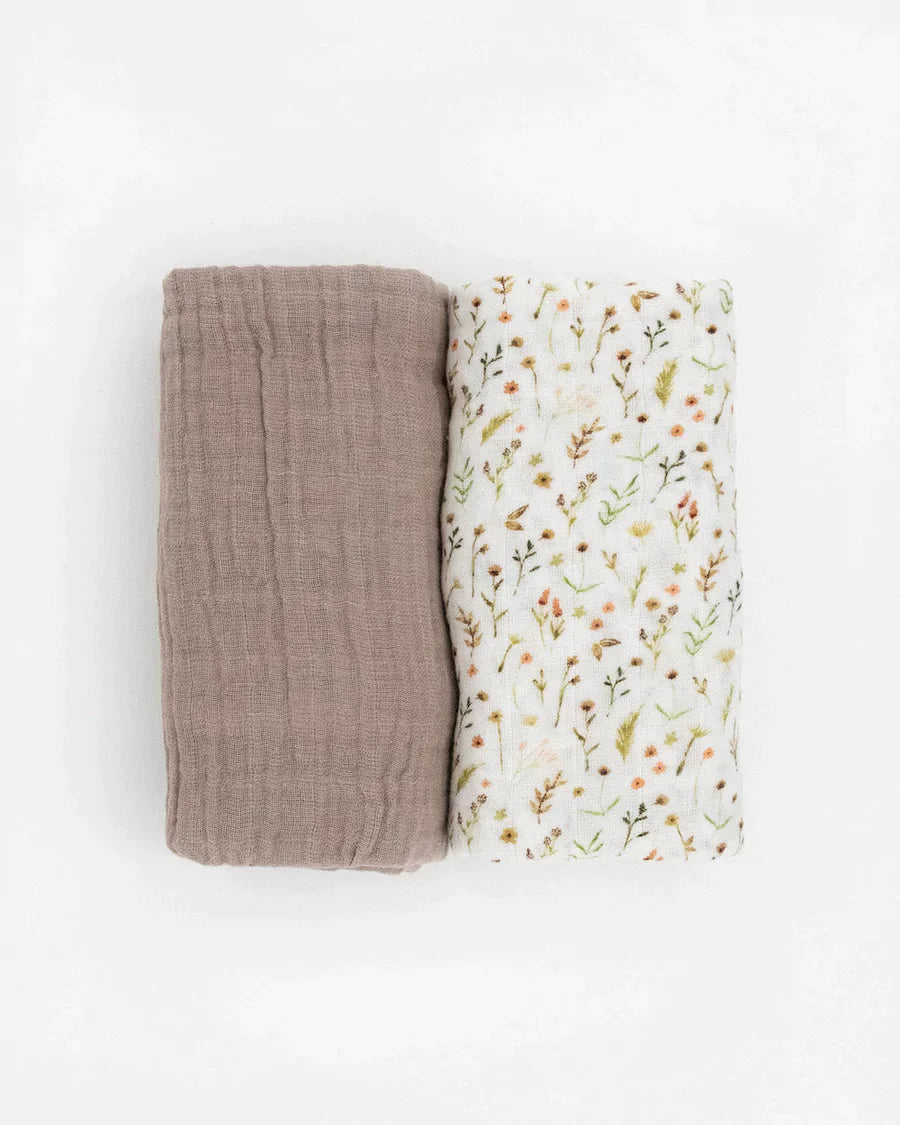 Organic Cotton Muslin Swaddle Blanket Set