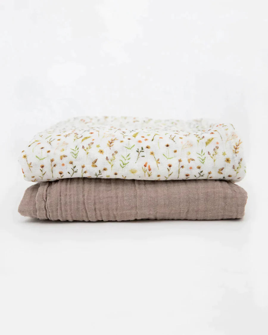 Organic Cotton Muslin Swaddle Blanket Set