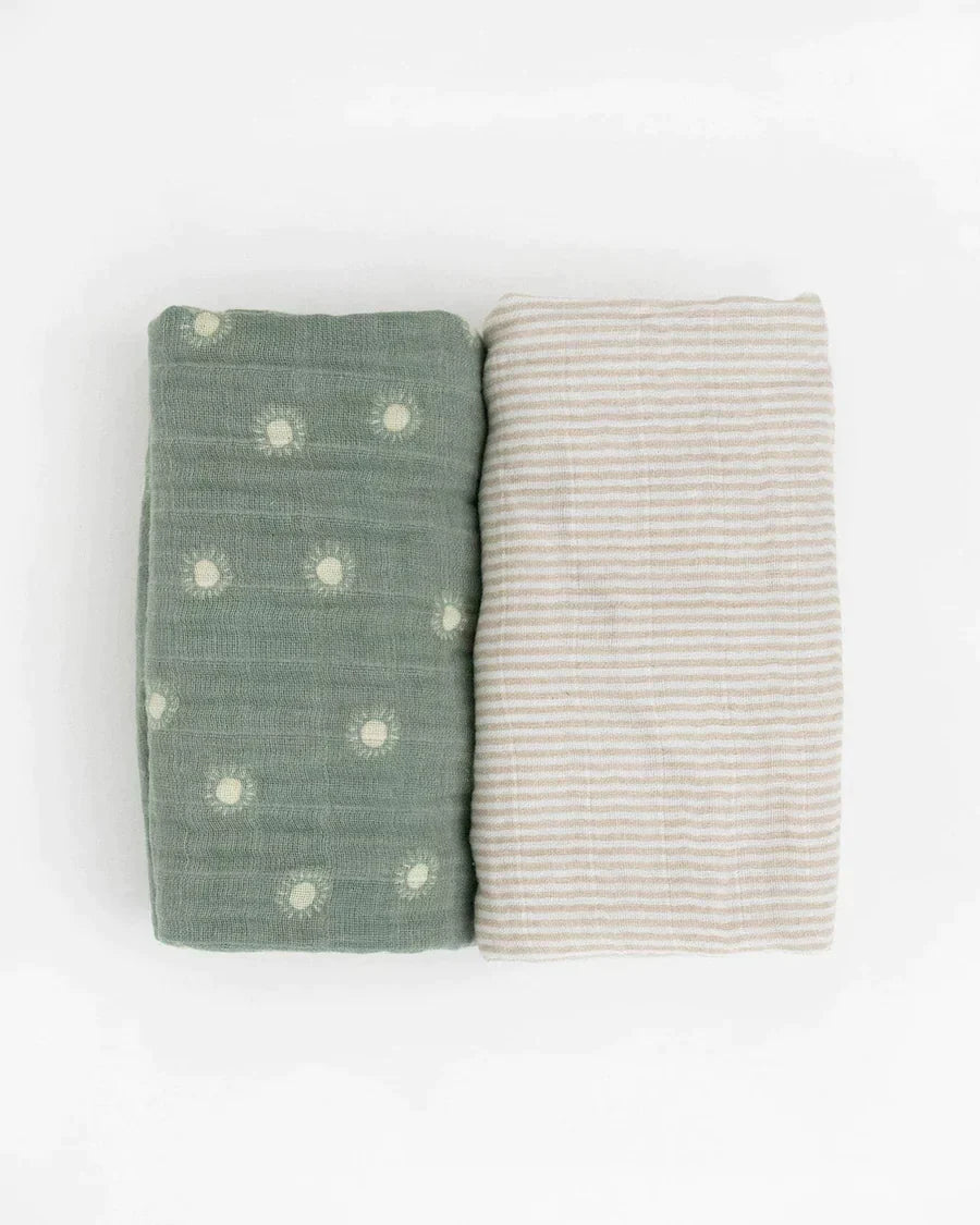 Organic Cotton Muslin Swaddle Blanket Set