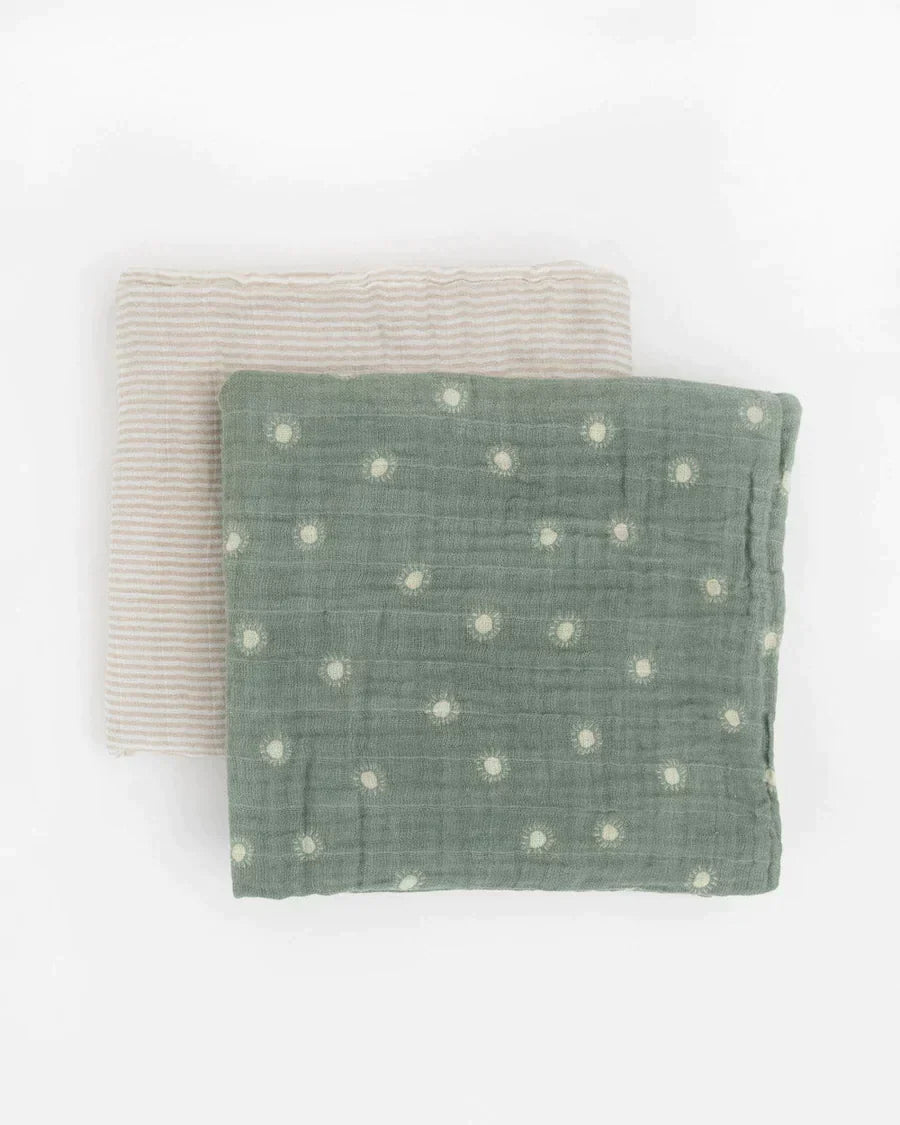 Organic Cotton Muslin Swaddle Blanket Set