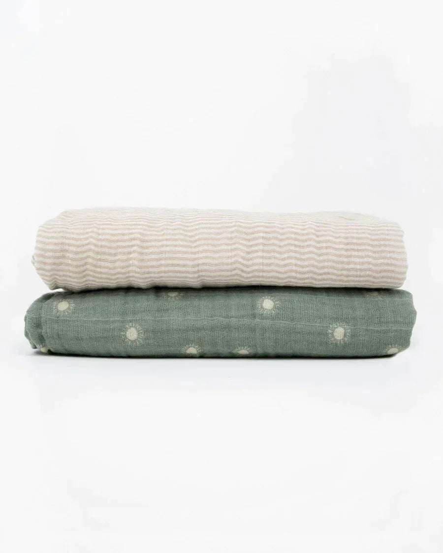 Organic Cotton Muslin Swaddle Blanket Set