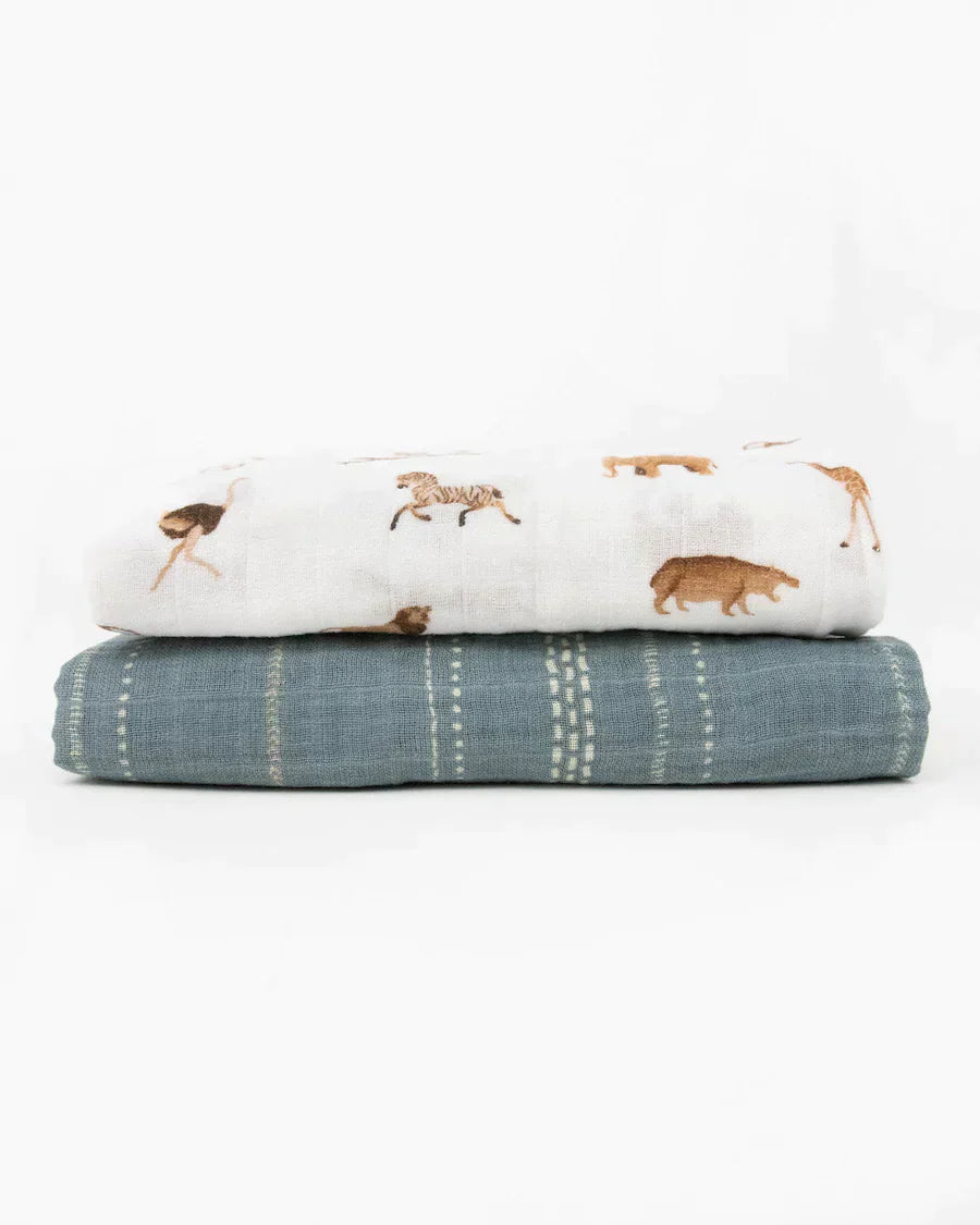 Organic Cotton Muslin Swaddle Blanket Set