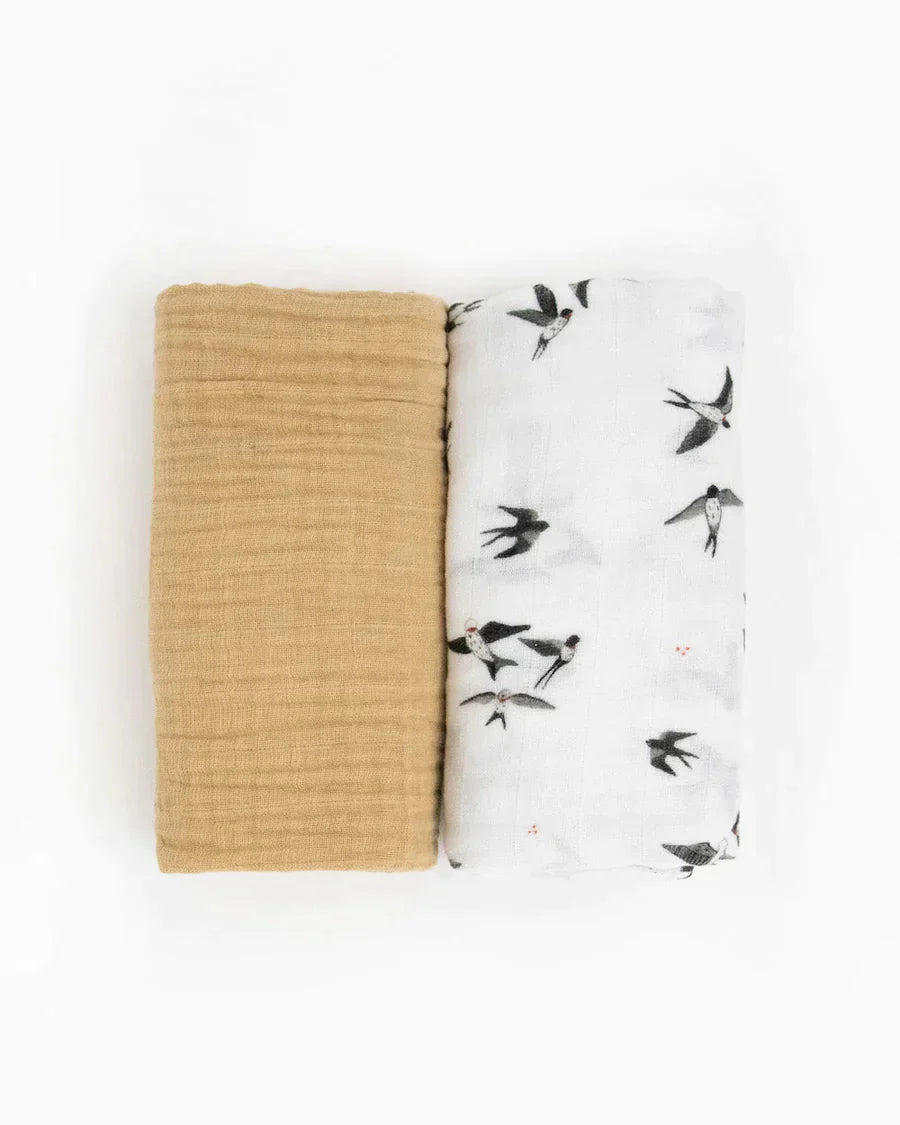 Organic Cotton Muslin Swaddle Blanket Set
