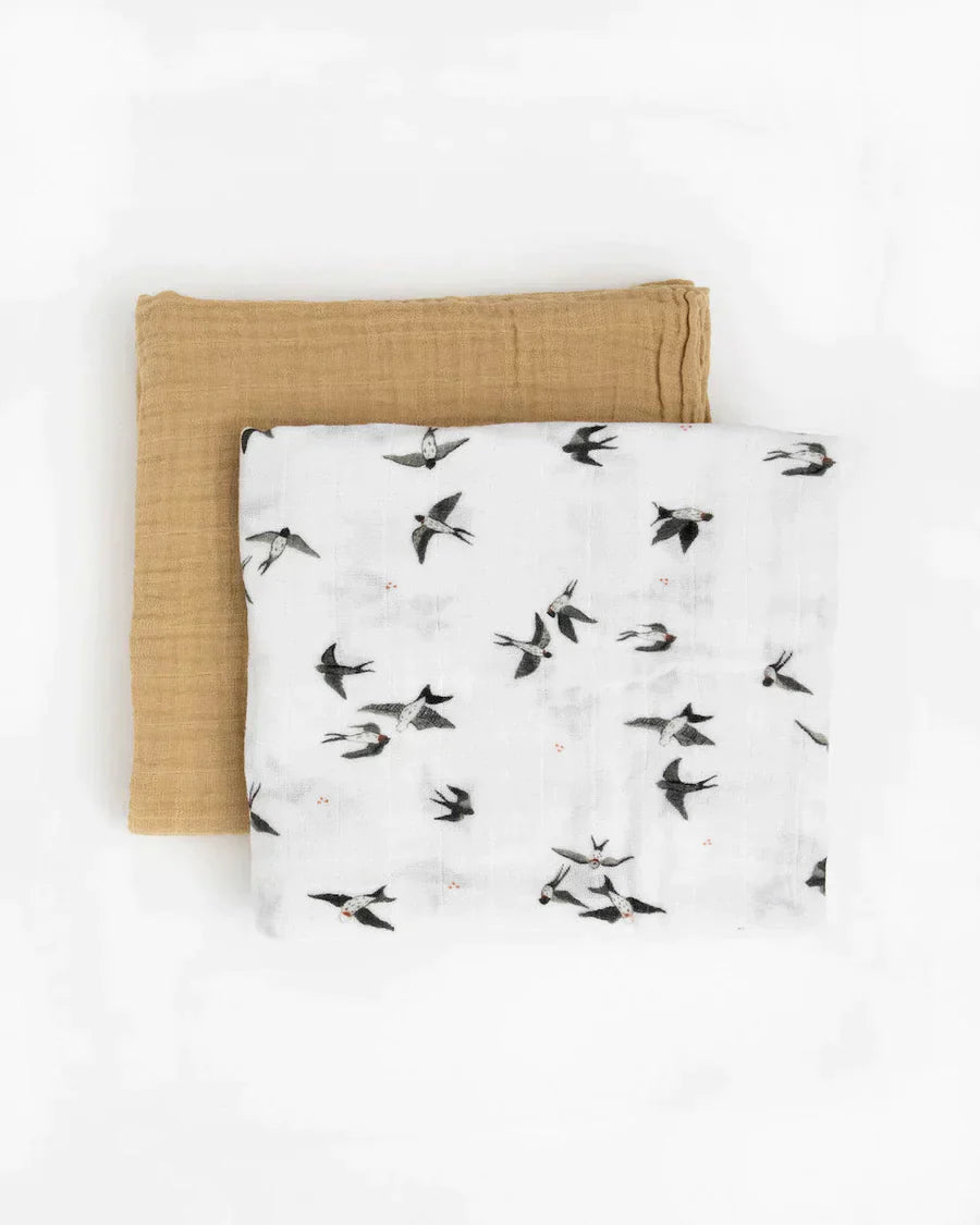 Organic Cotton Muslin Swaddle Blanket Set