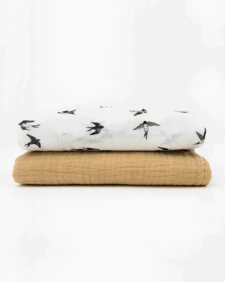 Organic Cotton Muslin Swaddle Blanket Set