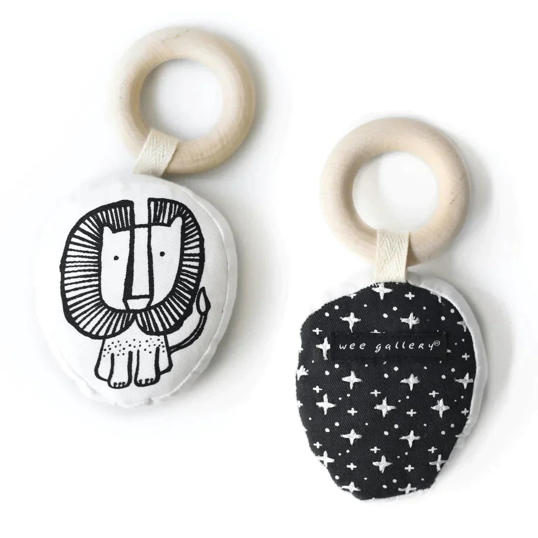 Organic Cotton Teether With Wooden Ring