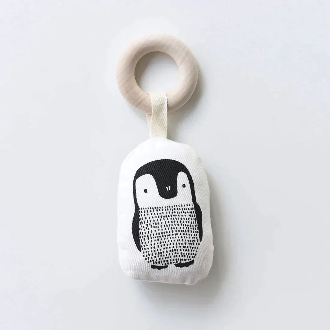 Organic Cotton Teether With Wooden Ring