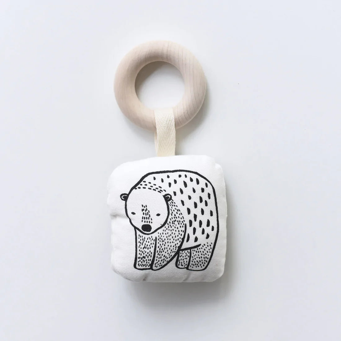 Organic Cotton Teether With Wooden Ring
