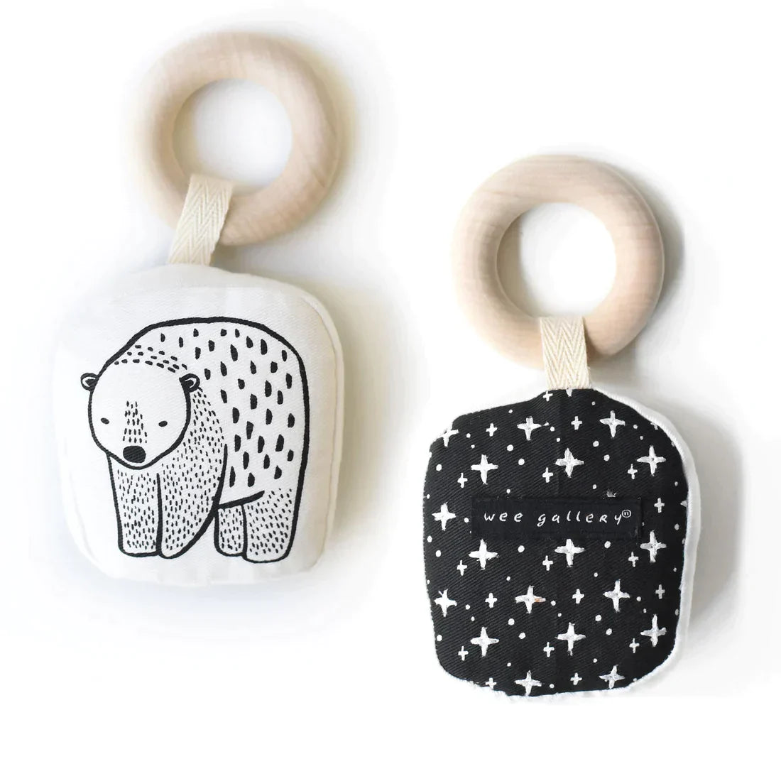 Organic Cotton Teether With Wooden Ring