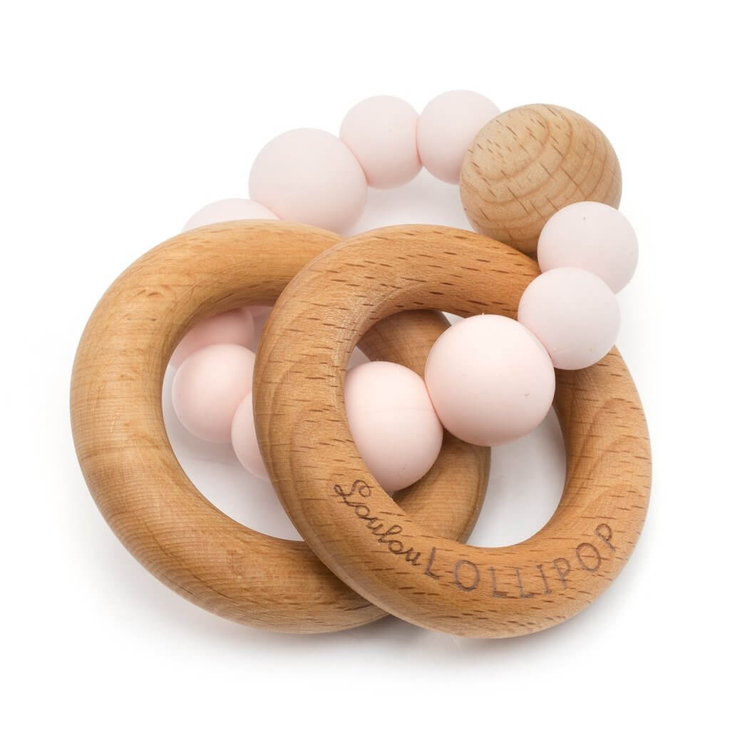 Bubble Silicone and Wood Teether