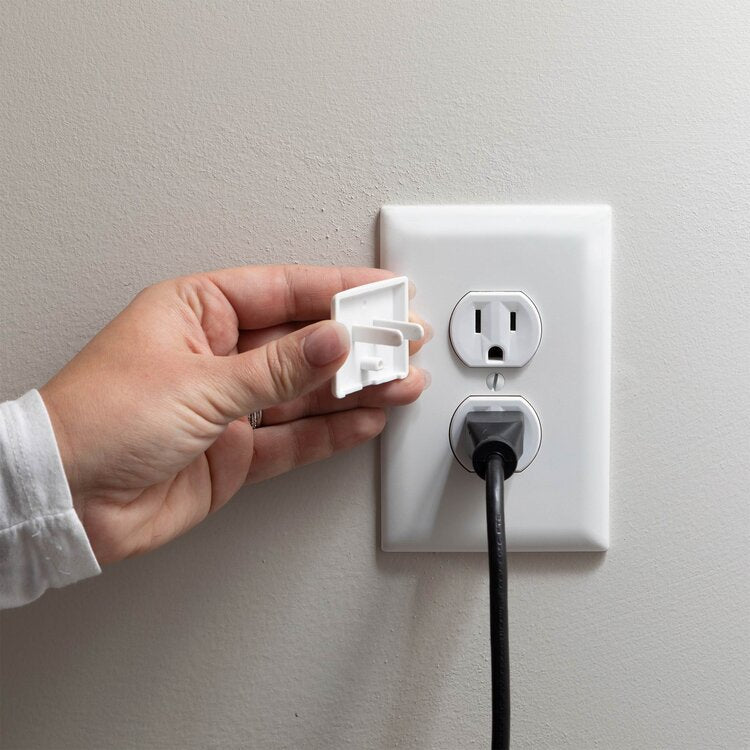 StayPut Double Outlet Plugs White