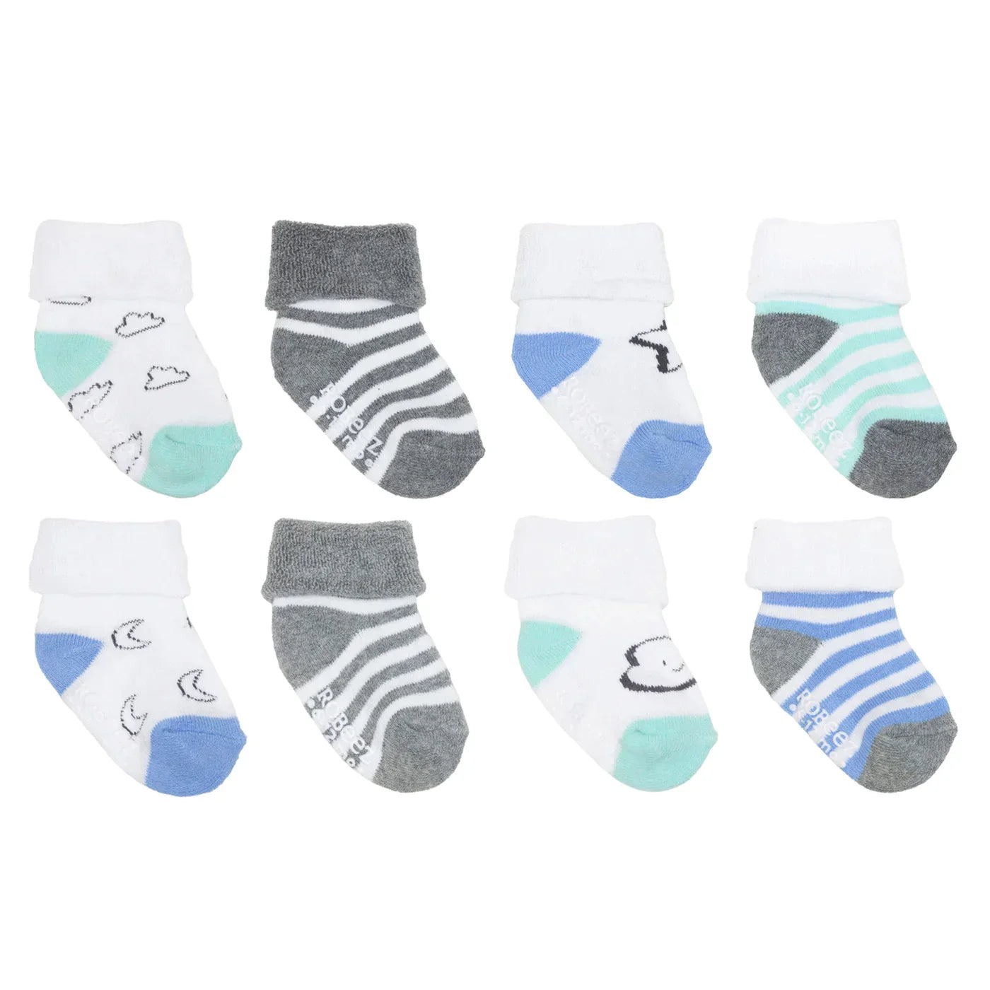 8 Pack Infant Socks - Moon & Stars