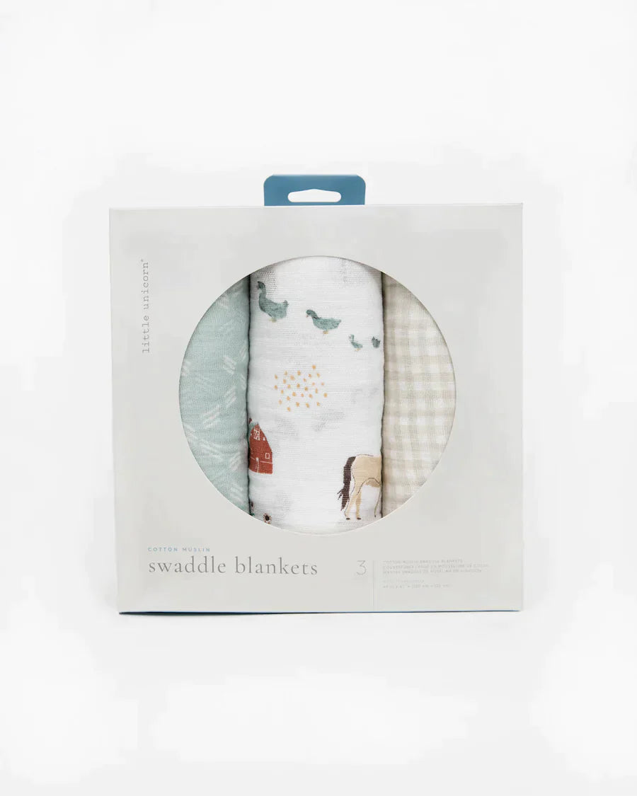 Cotton Muslin Swaddle Blanket Set