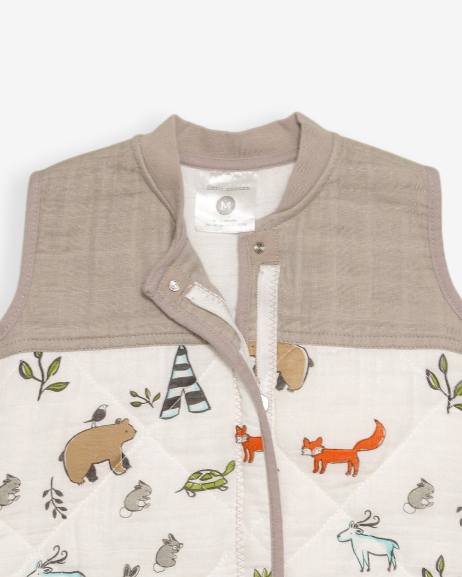 Cotton Muslin Quilted Sleep Bag Forest Friends