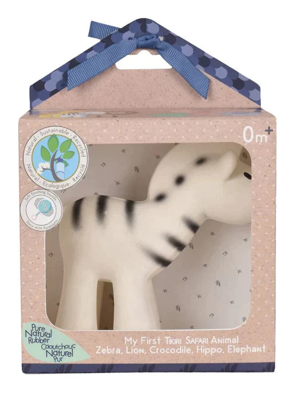 Zebra Organic Natural Rubber Rattle, Teether & Bath Toy