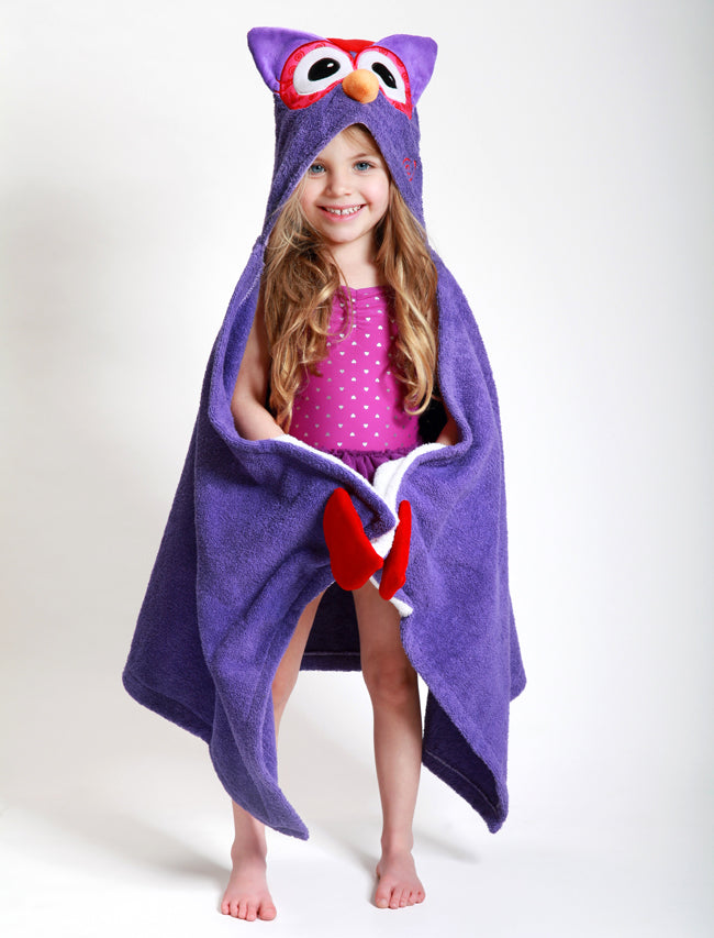 Kids Plush Terry Hooded Bath Towel