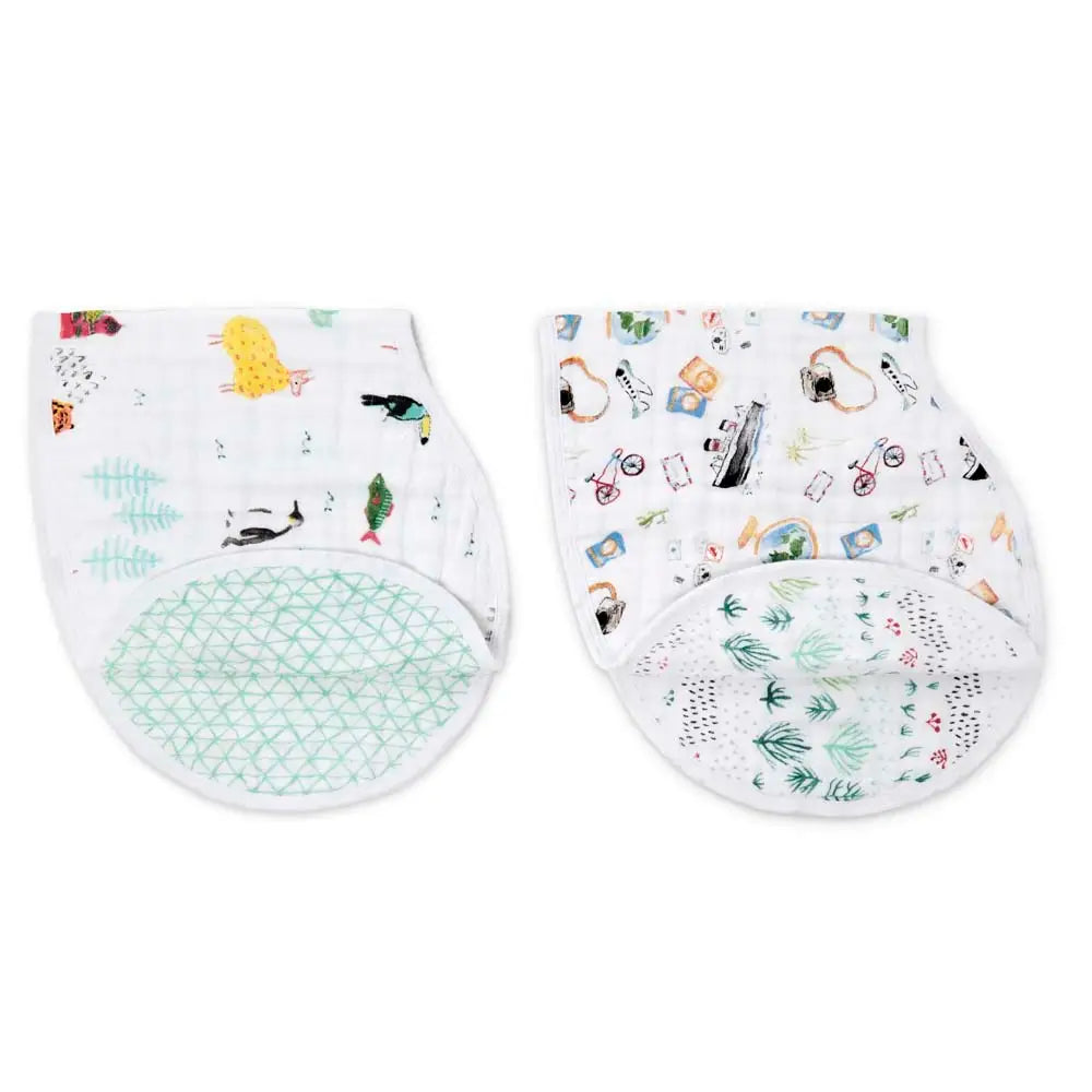 Cotton Muslin Burpy Bibs 2pk