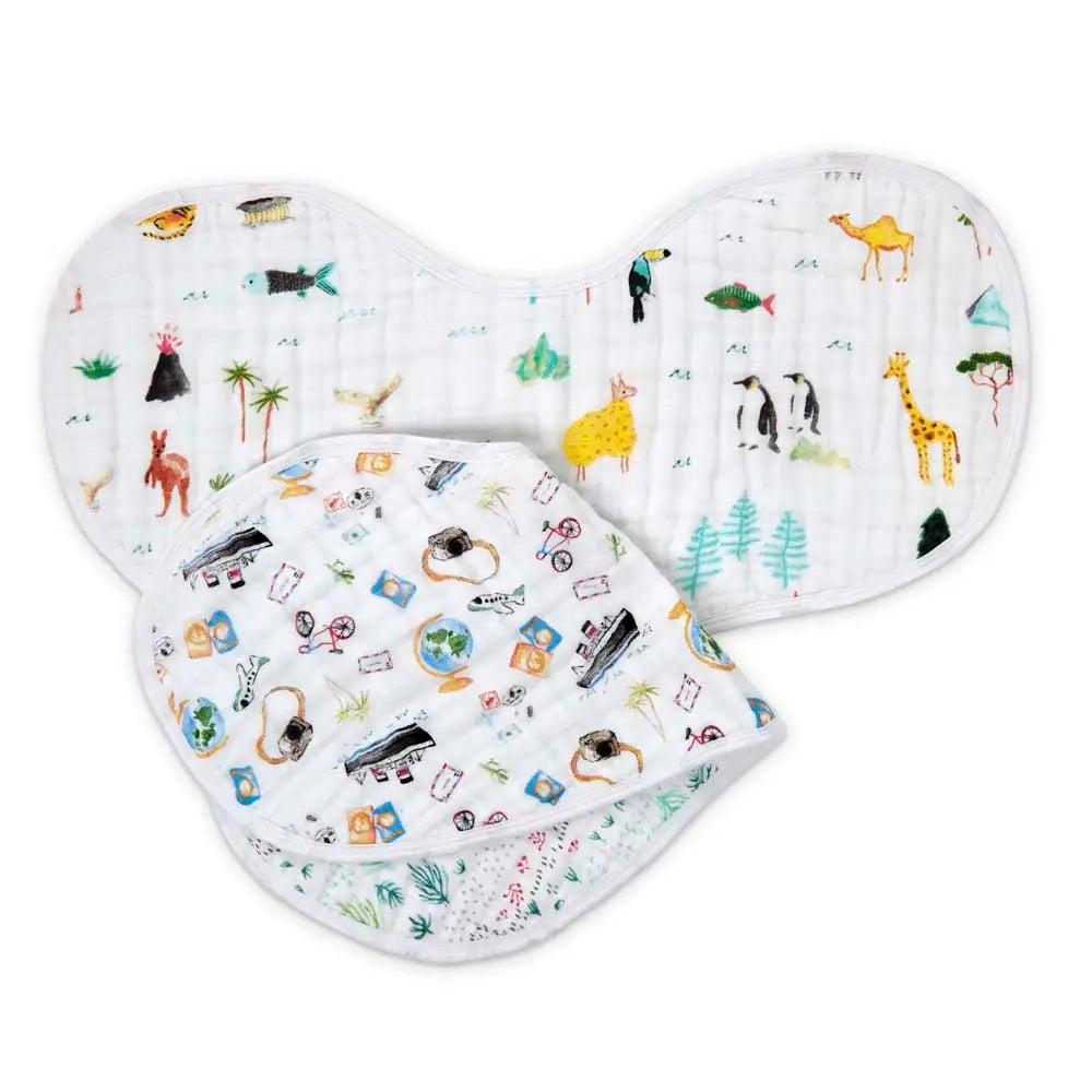 Cotton Muslin Burpy Bibs 2pk
