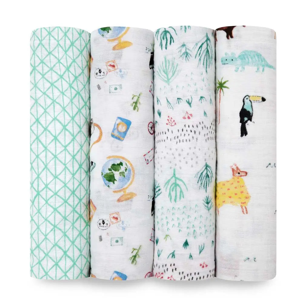 Cotton Muslin Swaddles 4pk