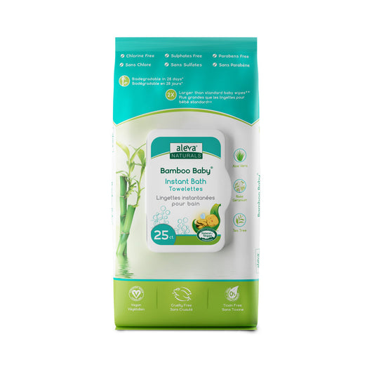 Bamboo Baby Instant Bath Towelettes 25 count