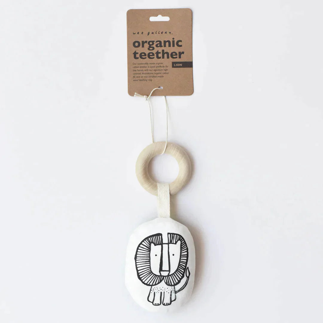 Organic Cotton Teether With Wooden Ring