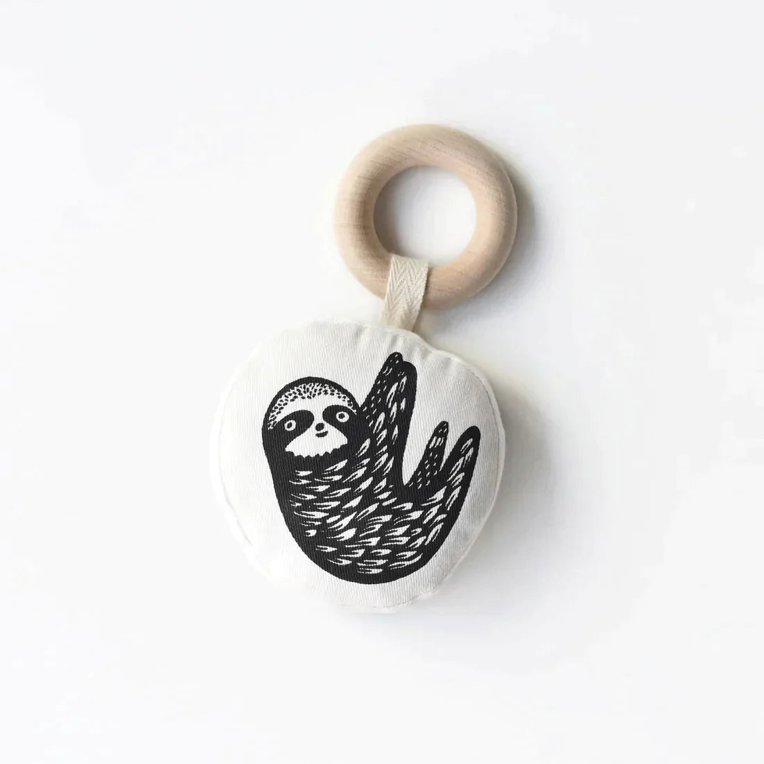 Organic Cotton Teether With Wooden Ring