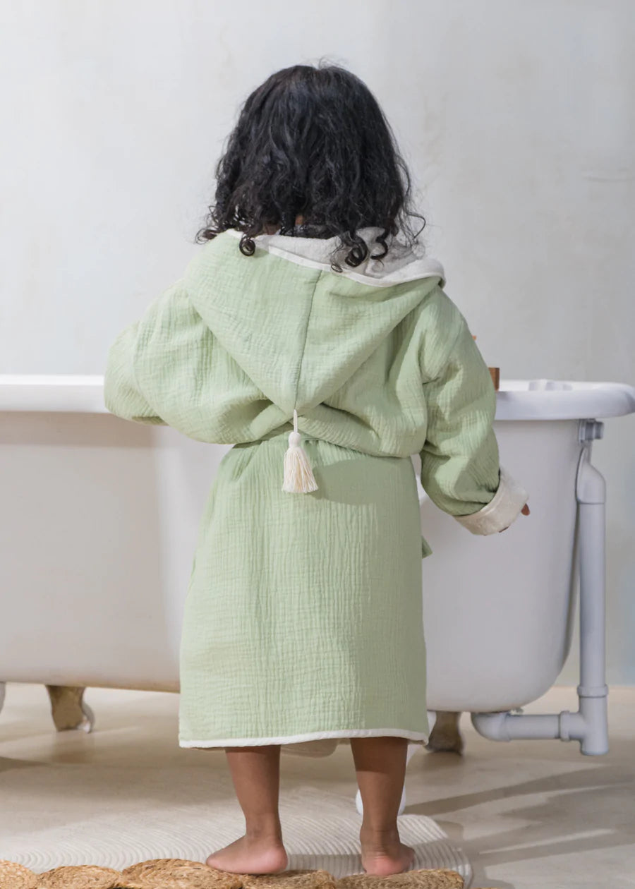 100% Organic Cotton Bathrobe Seafoam