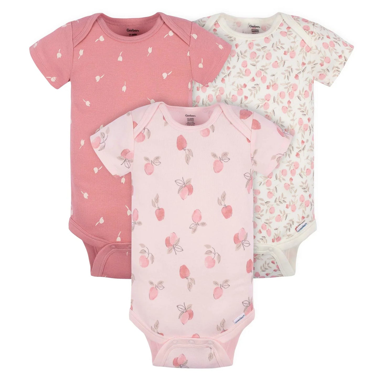 Onesies Bodysuit 3pk Appley Sweet