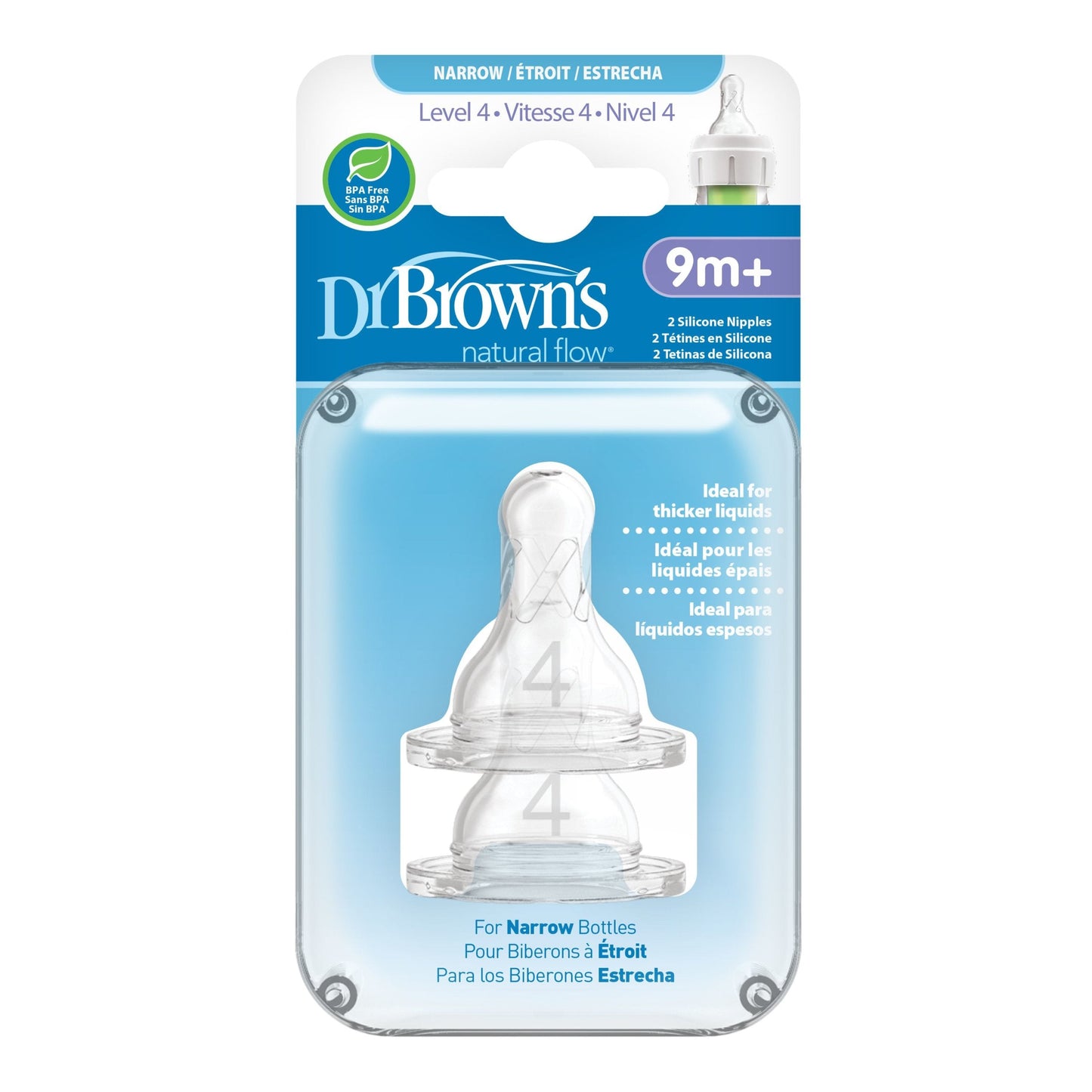 Narrow Bottle Nipples 2pk